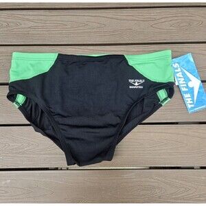 TYR The Finals Shark Green/black Splice Racer Briefs, Men Size 36, NEW